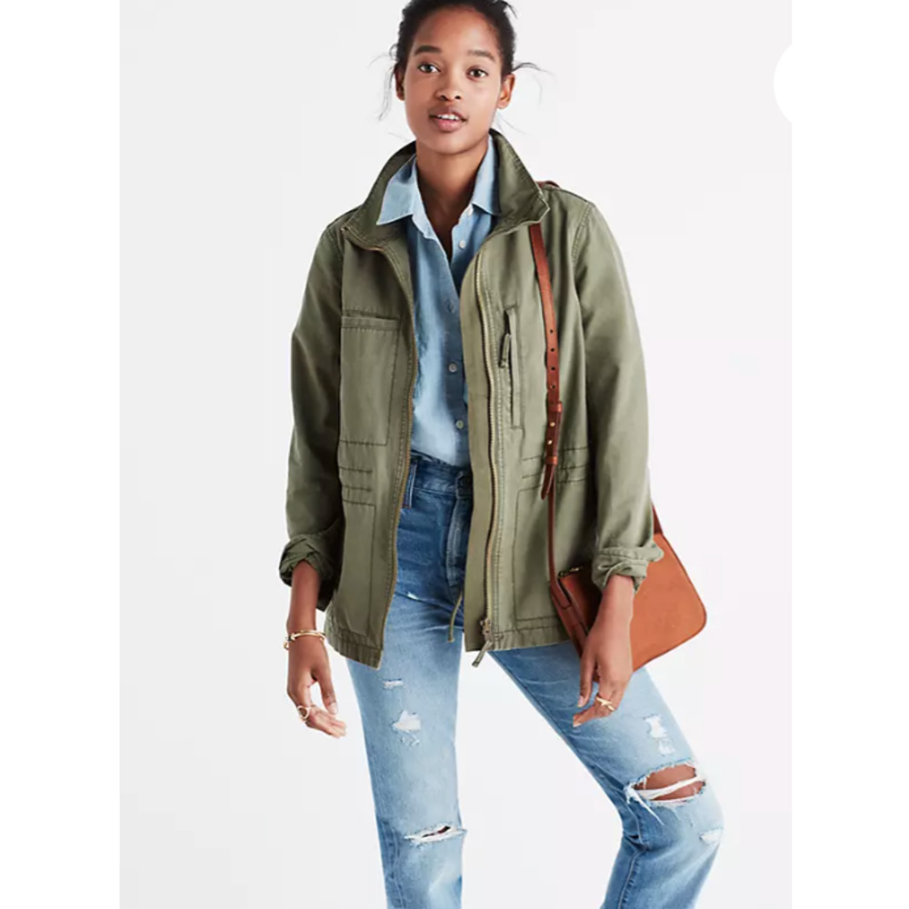 Madewell Fleet Military Jacket Olive Size Large